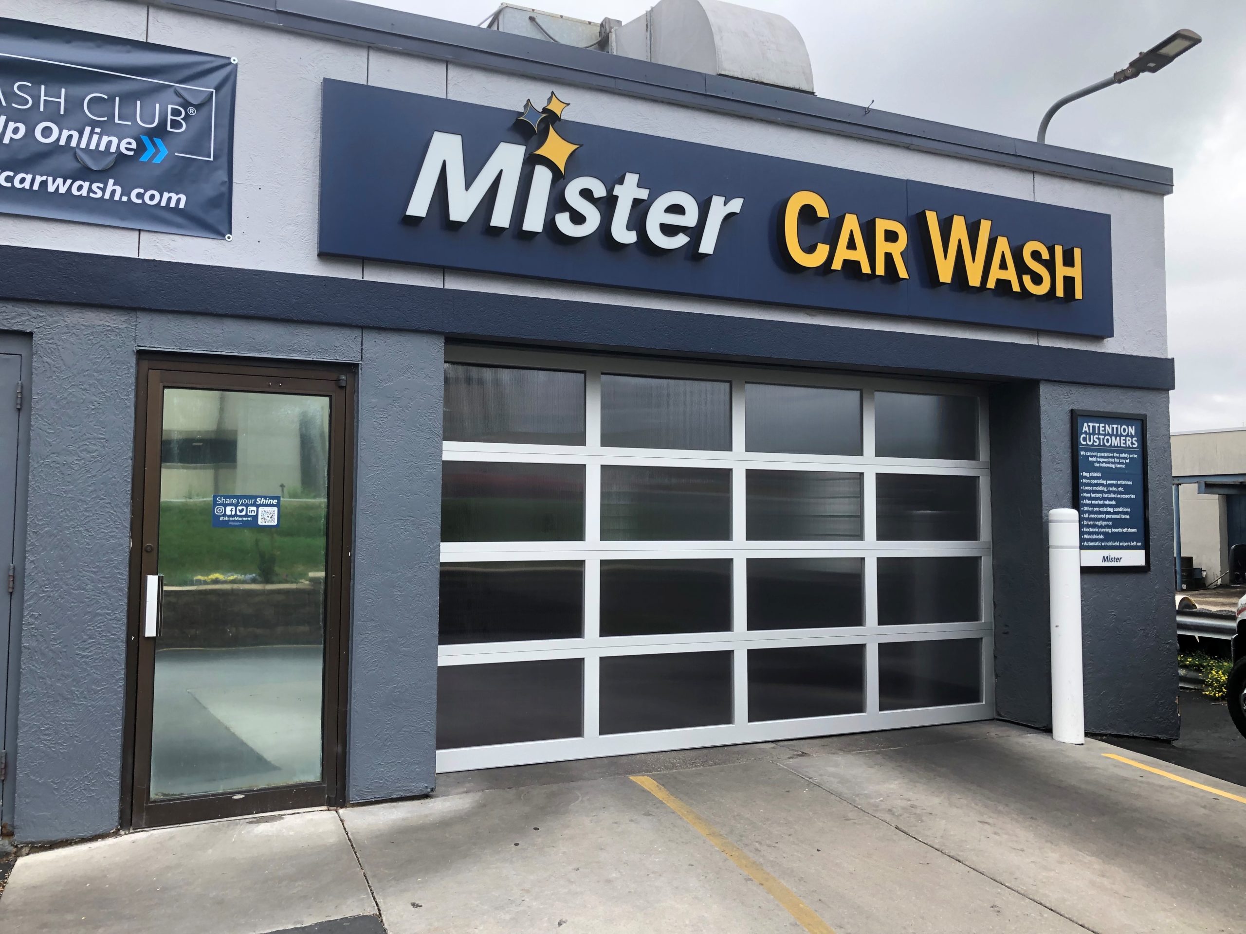 Mister Car Wash commercial car wash garage door