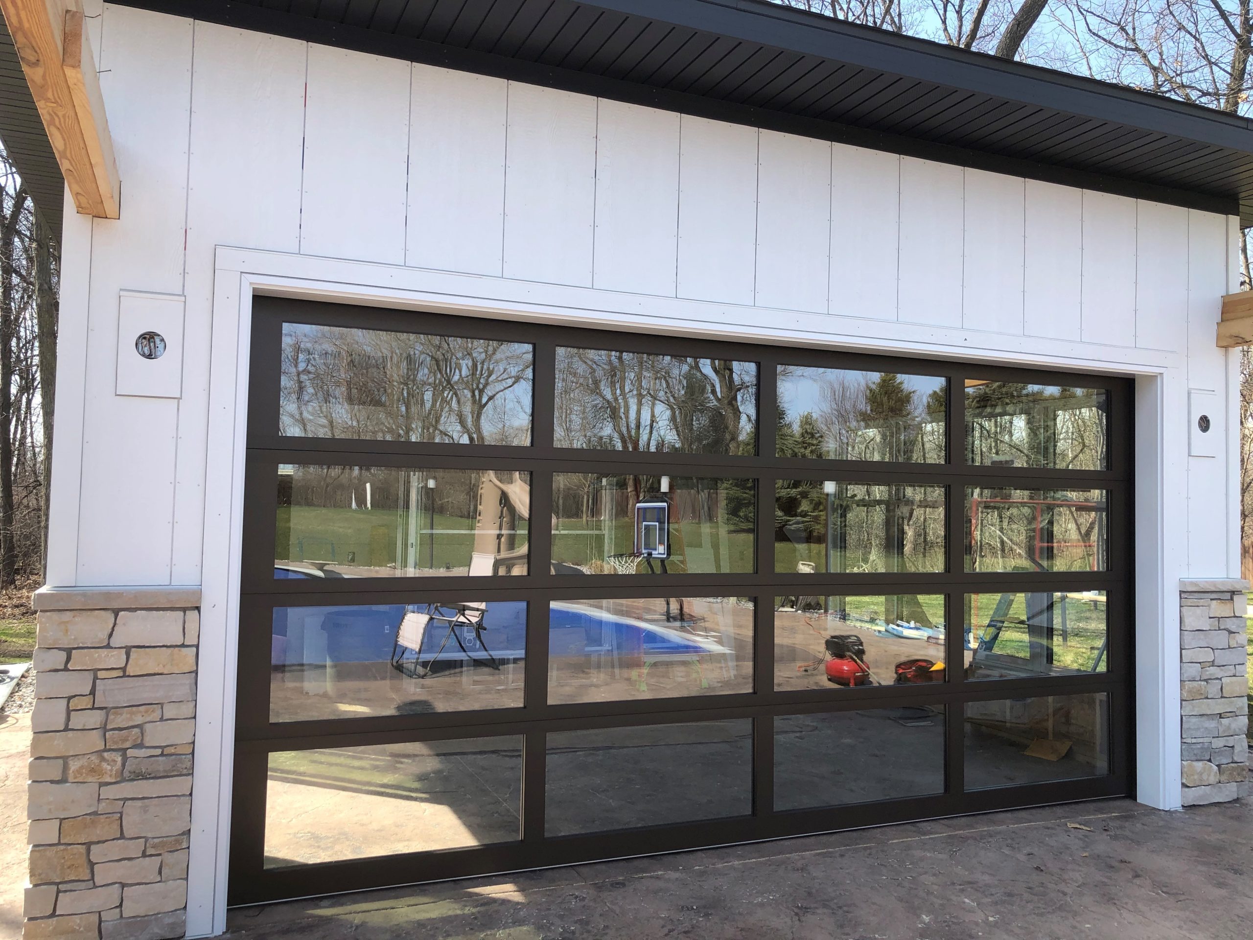 glass residential garage door installed by R&R Doors